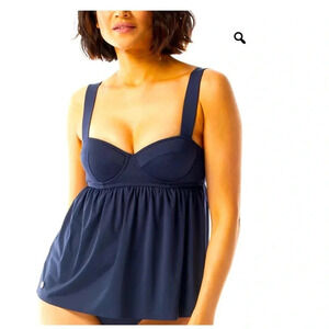 Michael Kors
Underwire Baby Doll Tankini Top In New Navy - Size XS